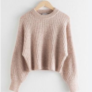 & Other Stories Crewneck Alpaca Rib Knit Sweater XS